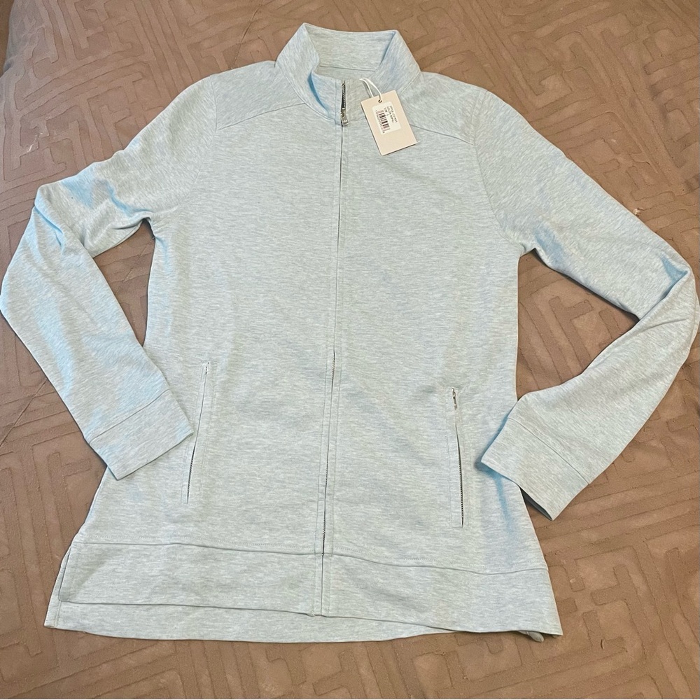 Peter Millar Women’s Light Blue Full Zip Sweatshirt Jacket Small S NWT New